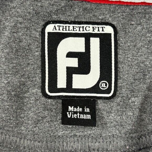 FootJoy Polo Shirt Men’s Extra Large Gray Striped Athletic Fit Golf Performance - Picture 7 of 9
